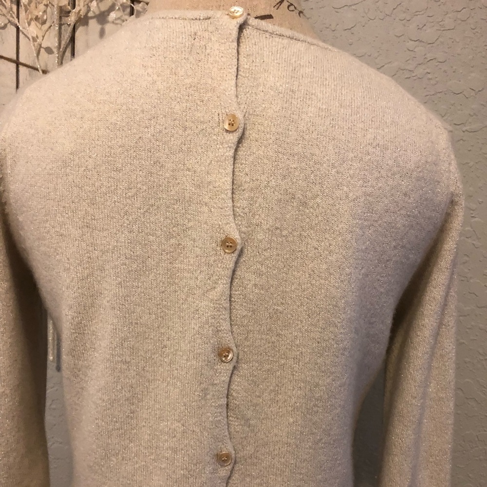 1[MassimoDutti] Italian yarn sparkly cream sweater - Picture 3 of 7